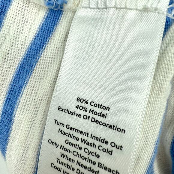 Talbots Plus Size X 0X 1X Modal Cotton Teacher Apple Blue Blouse Shirt Top Women - Picture 8 of 9